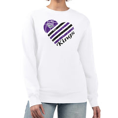 NBA Sacramento Kings G-III 4Her by Carl Banks Women's Heart Graphic Fleece Pullover Sweatshirt