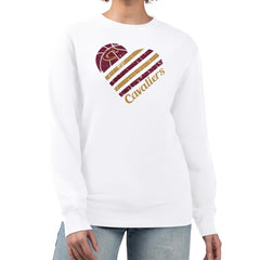 NBA Cleveland Cavaliers G-III 4Her by Carl Banks Women's Heart Graphic Fleece Pullover Sweatshirt sale