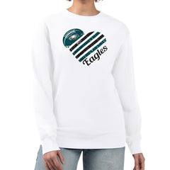 G-III 4Her by Carl Banks Women's Heart Graphic Fleece Pullover Sweatshirt - Philadelphia Eagles
