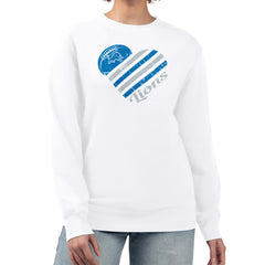G-III 4Her by Carl Banks Women's Heart Graphic Fleece Pullover Sweatshirt - Detroit Lions