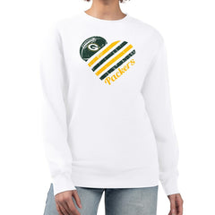 G-III 4Her by Carl Banks Women's Heart Graphic Fleece Pullover Sweatshirt - Green Bay Packers