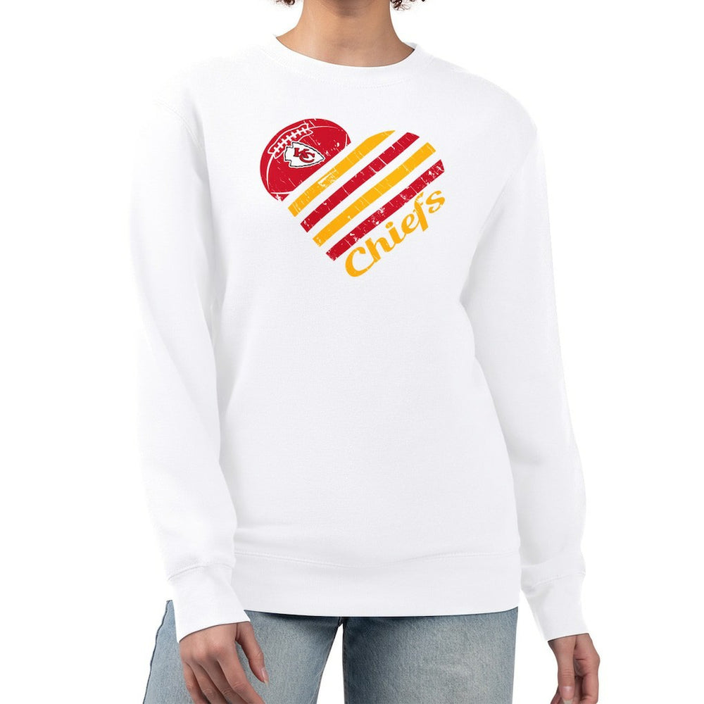 G-III 4Her by Carl Banks Women's Heart Graphic Fleece Pullover Sweatshirt - Kansas City Chiefs
