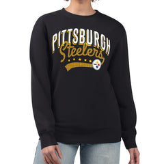 G-III 4Her by Carl Banks Women's Filigree Logo Graphic Fleece Pullover Sweatshirt - Pittsburgh Steelers