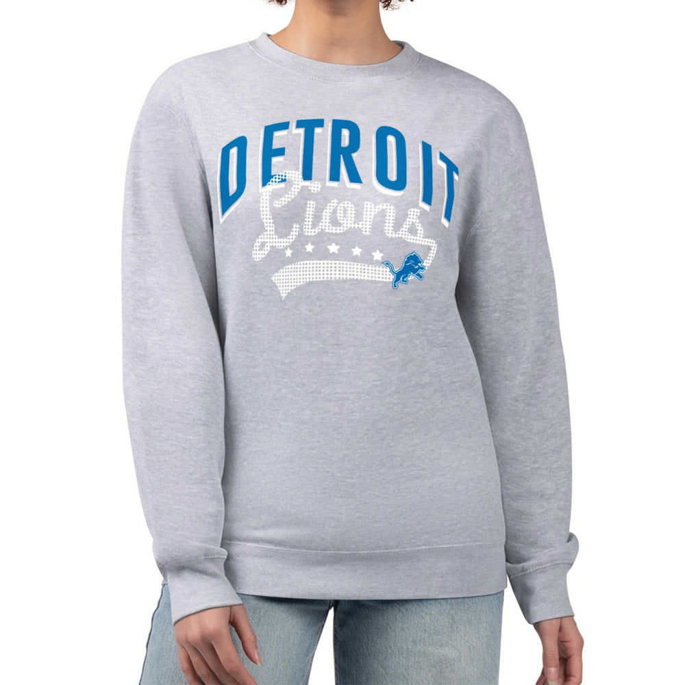 G-III 4Her by Carl Banks Women's Filigree Logo Graphic Fleece Pullover Sweatshirt - Detroit Lions