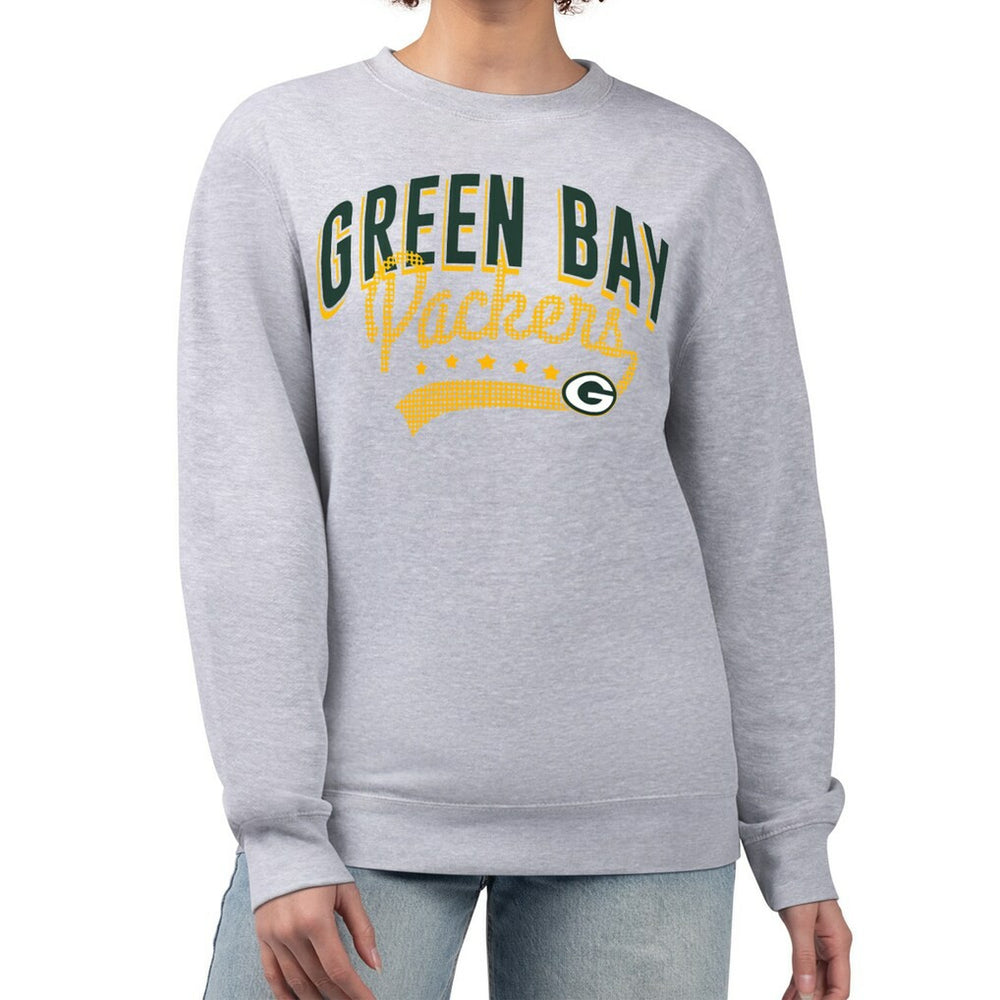 G-III 4Her by Carl Banks Women's Filigree Logo Graphic Fleece Pullover Sweatshirt - Green Bay Packers