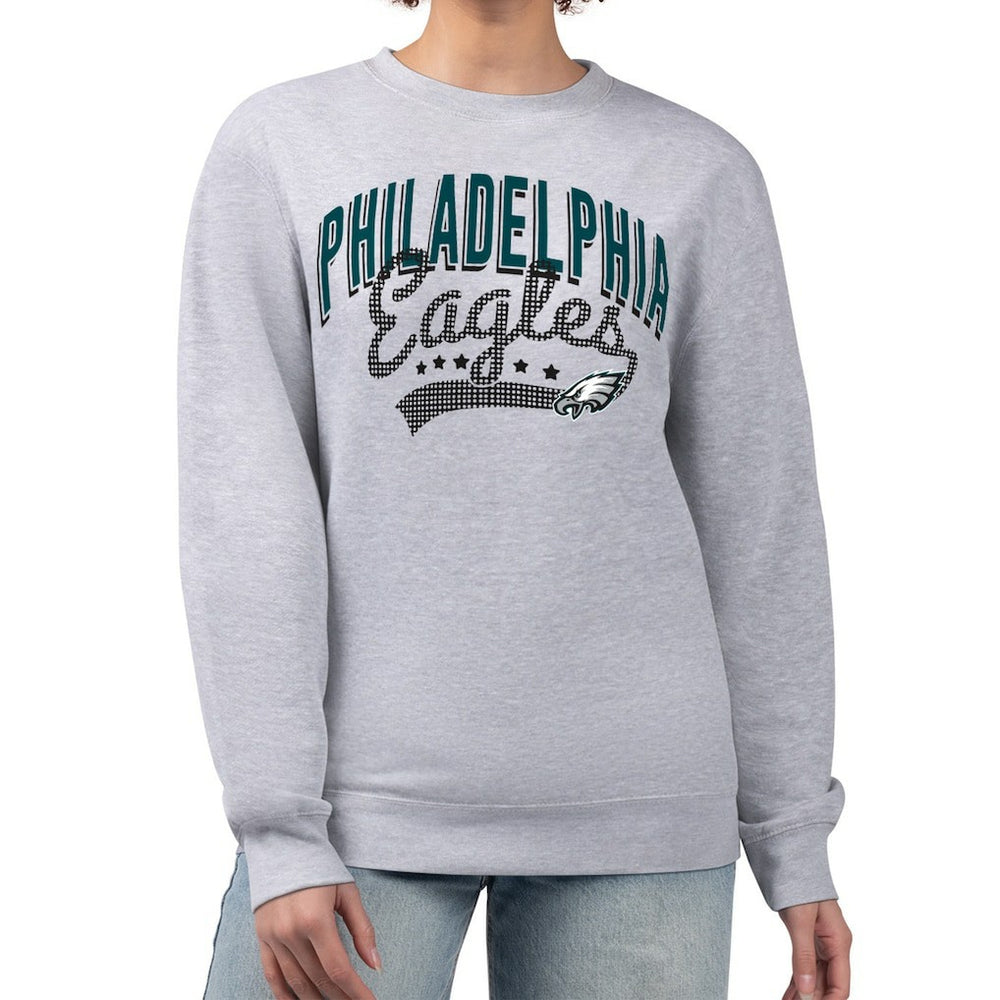 G-III 4Her by Carl Banks Women's Filigree Logo Graphic Fleece Pullover Sweatshirt - Philadelphia Eagles