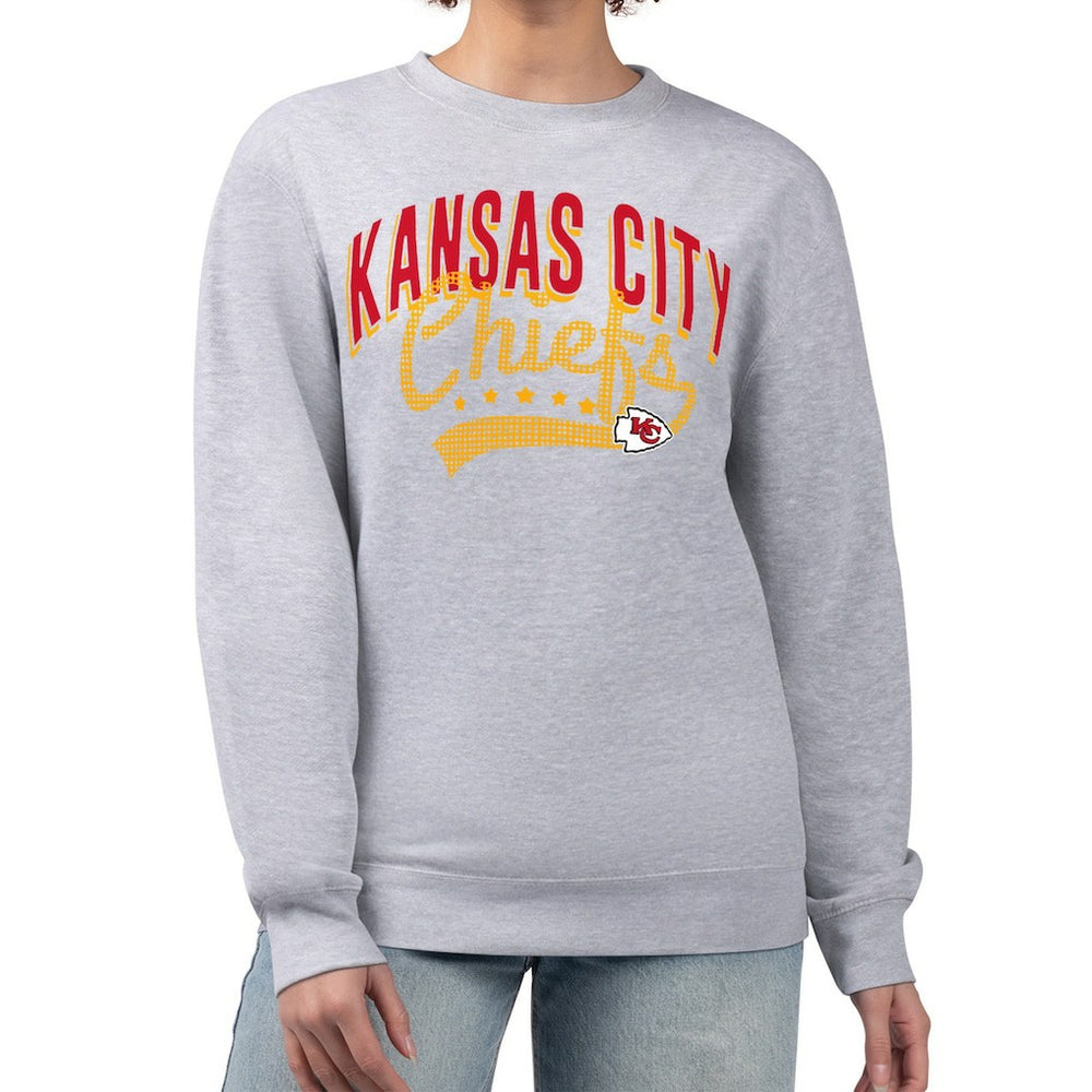 G-III 4Her by Carl Banks Women's Filigree Logo Graphic Fleece Pullover Sweatshirt - Kansas City Chiefs
