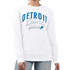 G-III 4Her by Carl Banks Women's Filigree Logo Graphic Fleece Pullover Sweatshirt - Detroit Lions