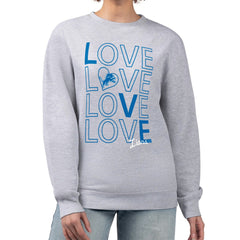 G-III 4Her by Carl Banks Women's Lots of Love Graphic Fleece Pullover Sweatshirt - Detroit Lions