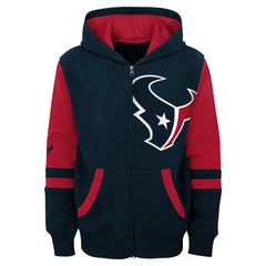 Youth Stadium Color-Block Full-Zip Hoodie - Houston Texans