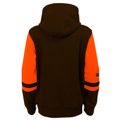 Youth Stadium Color-Block Full-Zip Hoodie - Cleveland Browns