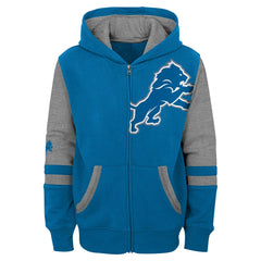 Youth Stadium Color-Block Full-Zip Hoodie - Detroit Lions
