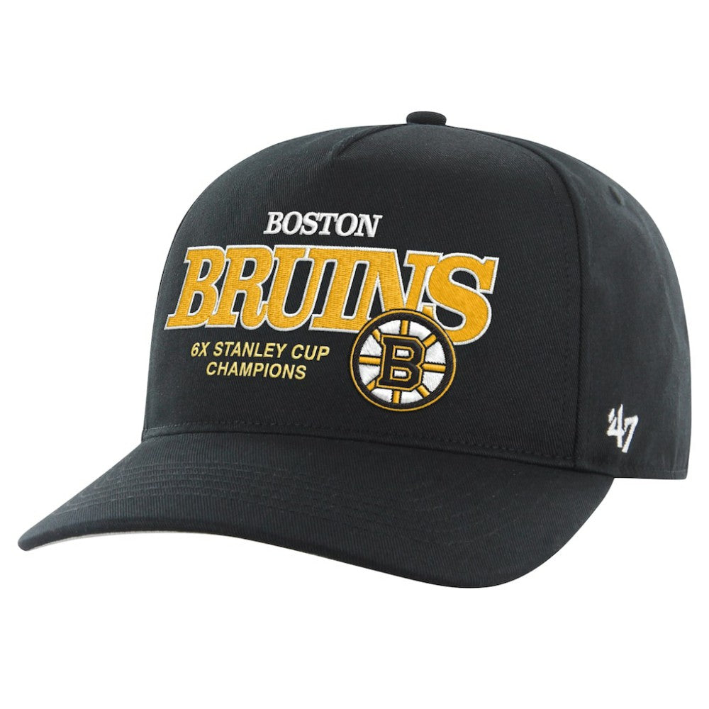 NHL Black Boston Bruins '47 6X Stanley Cup Champions Penalty Box Hitch Adjustable Hat