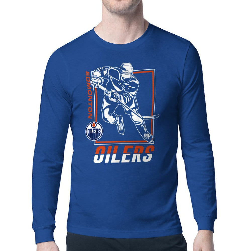 NHL Royal Edmonton Oilers Starter Player Grid Long Sleeve T-Shirt