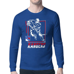 NHL Blue New York Rangers Starter Player Grid Long Sleeve T-Shirt