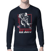NHL Navy Columbus Blue Jackets Starter Player Grid Long Sleeve T-Shirt