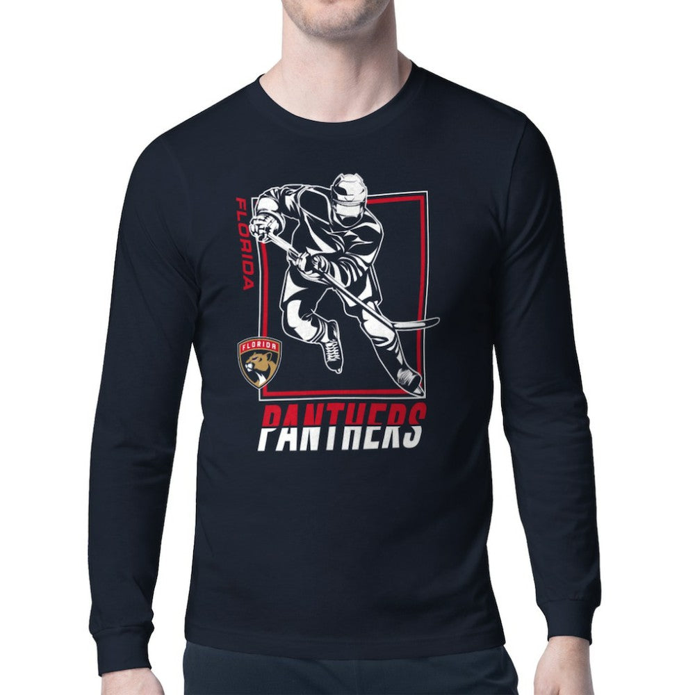 NHL Navy Florida Panthers Starter Player Grid Long Sleeve T-Shirt