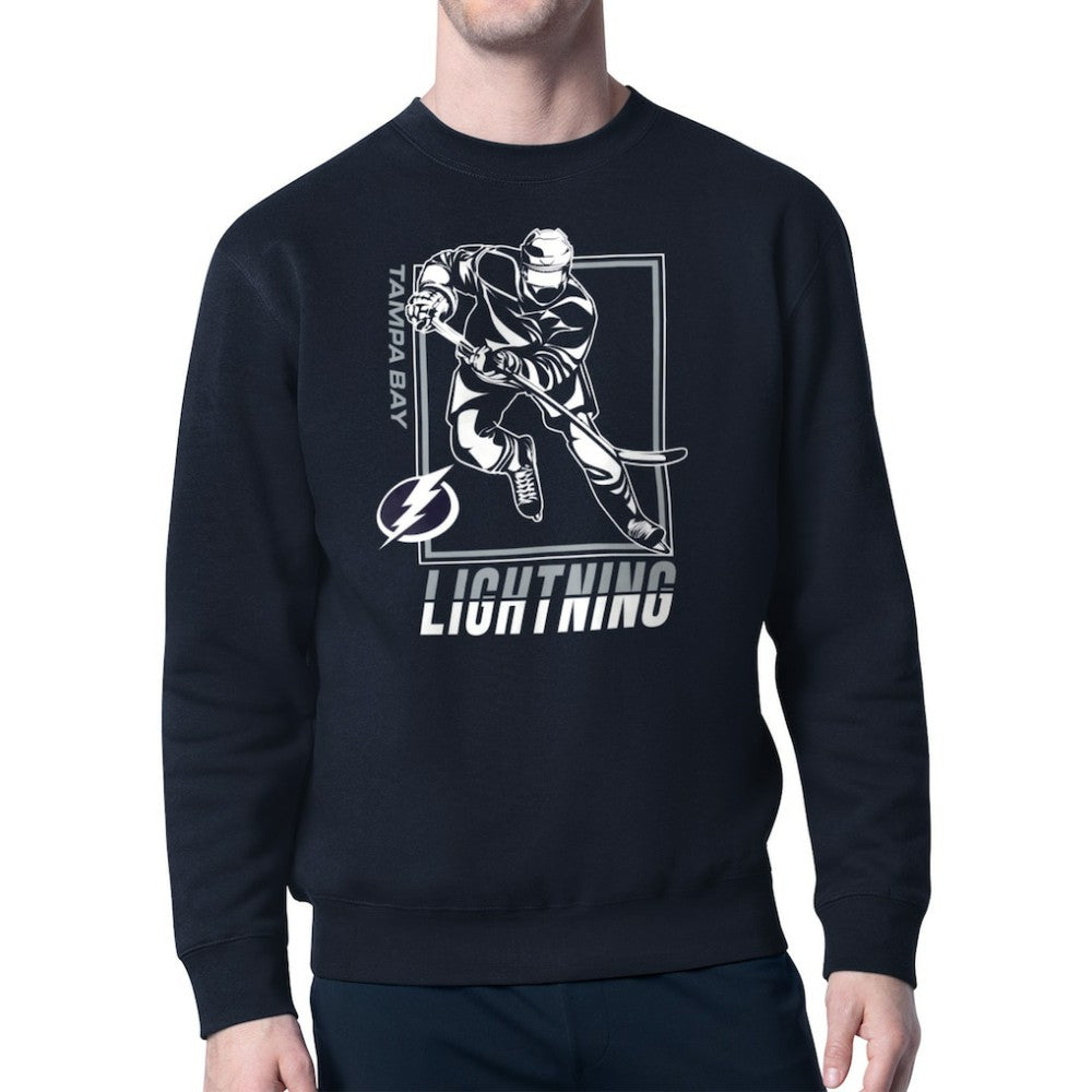 NHL Navy Tampa Bay Lightning Starter Player Grid Fleece Pullover Sweatshirt