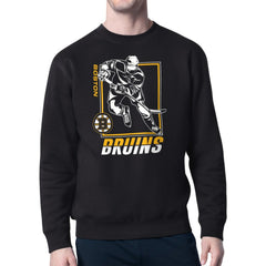 NHL Black Boston Bruins Starter Player Grid Fleece Pullover Sweatshirt