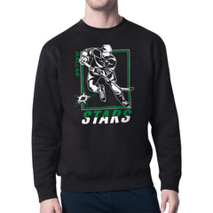 NHL Black Dallas Stars Starter Player Grid Fleece Pullover Sweatshirt