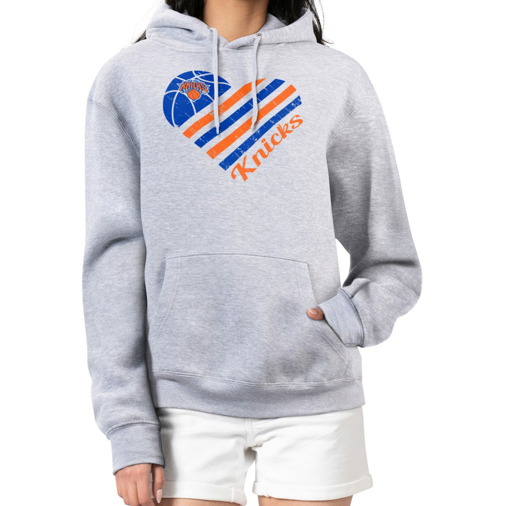 NBA New York Knicks G-III 4Her by Carl Banks Women's Heart Pullover Hoodie - Heather Gray sale