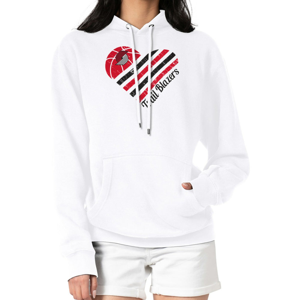 NBA Portland Trail Blazers G-III 4Her by Carl Banks Women's Heart Pullover Hoodie - White outlet