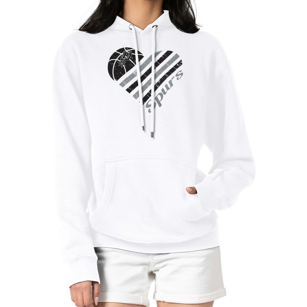 NBA San Antonio Spurs G-III 4Her by Carl Banks Women's Heart Pullover Hoodie - White on sale