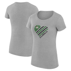 NBA Boston Celtics G-III 4Her by Carl Banks Women's Super-Slim Fit Lightweight Heart T-Shirt