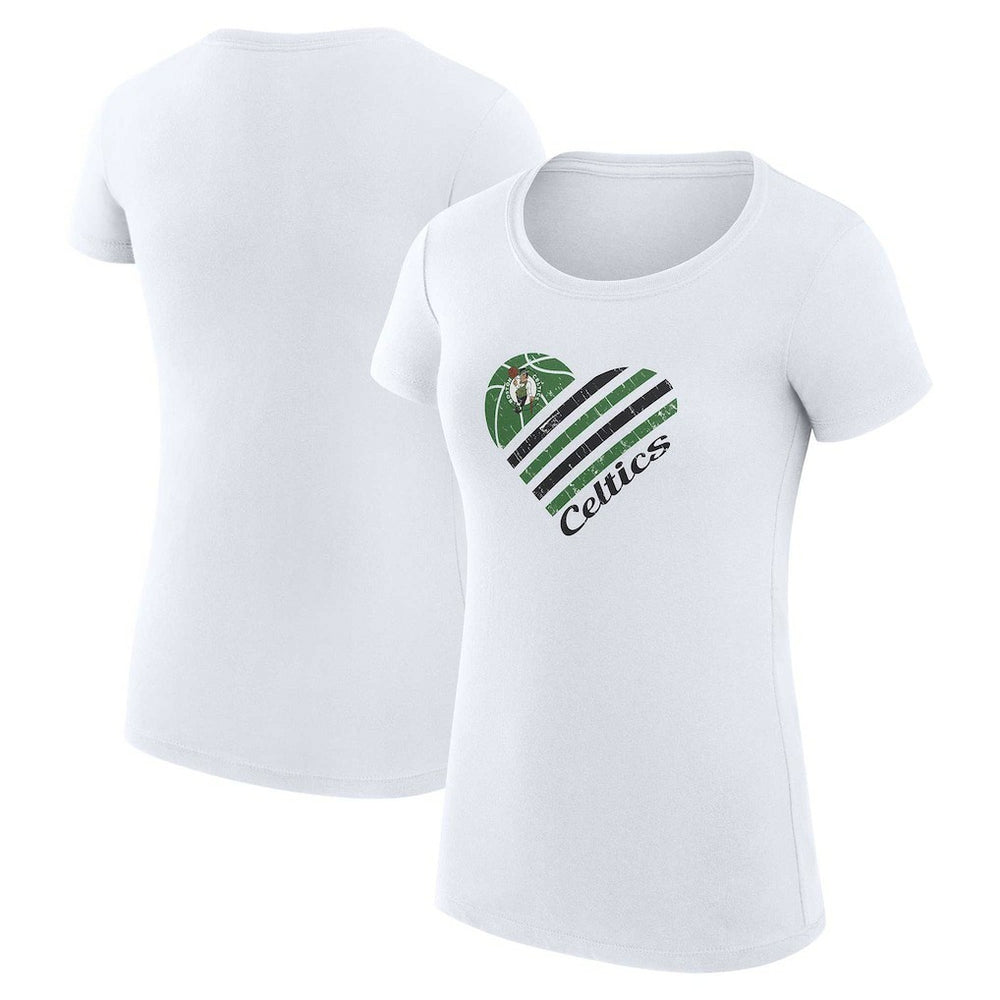 NBA Boston Celtics G-III 4Her by Carl Banks Women's Super-Slim Fit Lightweight Heart T-Shirt