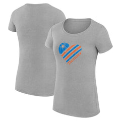 NBA Oklahoma City Thunder G-III 4Her by Carl Banks Women's Super-Slim Fit Lightweight Heart T-Shirt