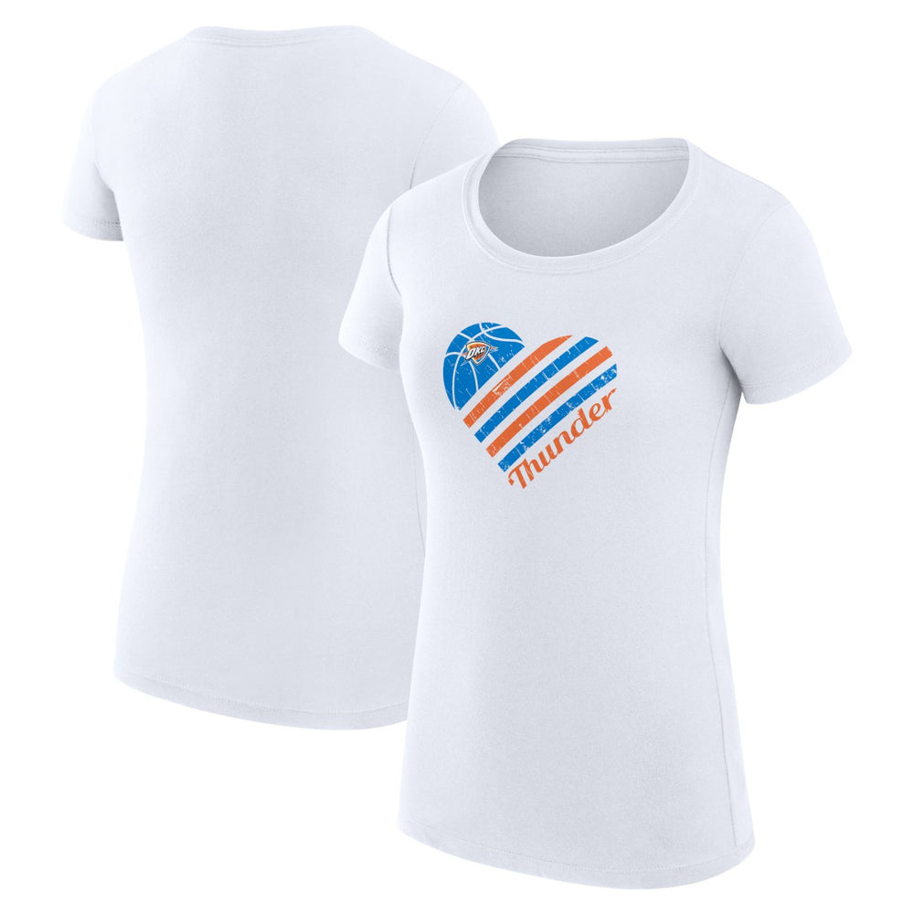 NBA Oklahoma City Thunder G-III 4Her by Carl Banks Women's Super-Slim Fit Lightweight Heart T-Shirt