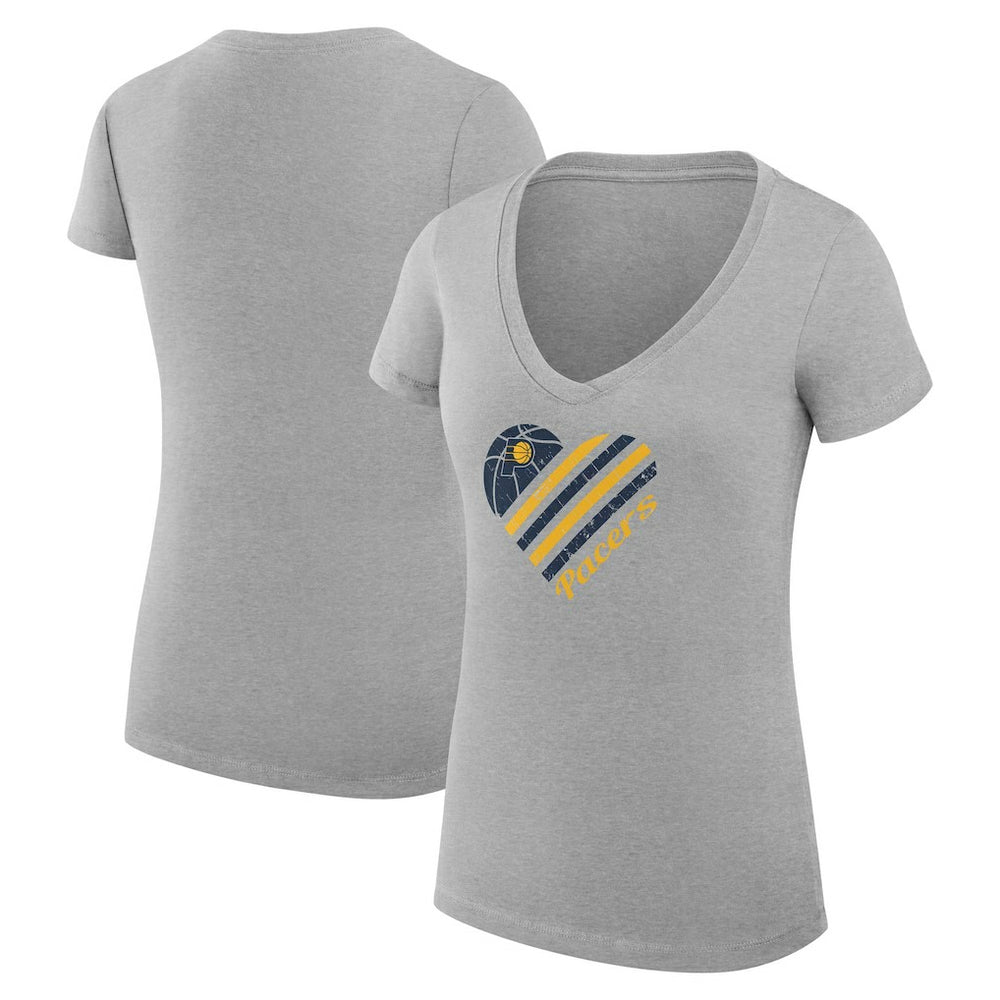 NBA Indiana Pacers G-III 4Her by Carl Banks Women's Super-Slim Fit Lightweight Heart V-Neck T-Shirt