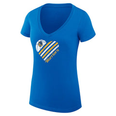 NBA Golden State Warriors G-III 4Her by Carl Banks Women's Super-Slim Fit Lightweight Heart V-Neck T-Shirt sale