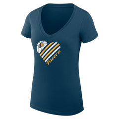 NBA Indiana Pacers G-III 4Her by Carl Banks Women's Super-Slim Fit Lightweight Heart V-Neck T-Shirt