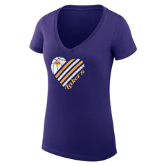 NBA Los Angeles Lakers G-III 4Her by Carl Banks Women's Super-Slim Fit Lightweight Heart V-Neck T-Shirt