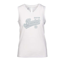 NHL White Boston Bruins Levelwear Women's Paisley Sweep V-Neck Tank Top