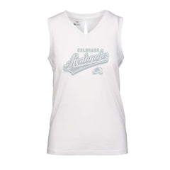NHL White Colorado Avalanche Levelwear Women's Paisley Sweep V-Neck Tank Top