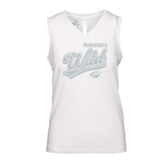 NHL White Minnesota Wild Levelwear Women's Paisley Sweep V-Neck Tank Top