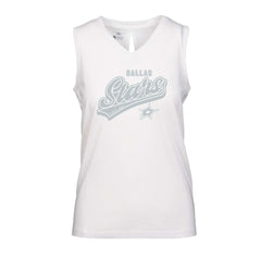 NHL White Dallas Stars Levelwear Women's Paisley Sweep V-Neck Tank Top