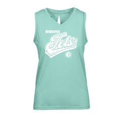 NHL Mint Winnipeg Jets Levelwear Women's Paisley Sweep V-Neck Tank Top