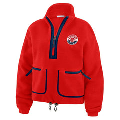 NHL Red Washington Capitals WEAR by Erin Andrews Women's Polar Fleece Half-Zip Jacket