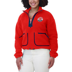 NHL Red Washington Capitals WEAR by Erin Andrews Women's Polar Fleece Half-Zip Jacket