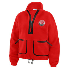 NHL Red Detroit Red Wings WEAR by Erin Andrews Women's Polar Fleece Half-Zip Jacket