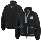 NHL Black Los Angeles Kings WEAR by Erin Andrews Women's Polar Fleece Half-Zip Jacket