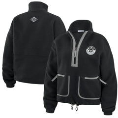 NHL Black Los Angeles Kings WEAR by Erin Andrews Women's Polar Fleece Half-Zip Jacket