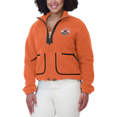 NHL Orange Philadelphia Flyers WEAR by Erin Andrews Women's Polar Fleece Half-Zip Jacket