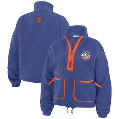 NHL Royal New York Islanders WEAR by Erin Andrews Women's Polar Fleece Half-Zip Jacket