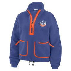 NHL Royal New York Islanders WEAR by Erin Andrews Women's Polar Fleece Half-Zip Jacket