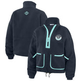 NHL Deep Sea Blue Seattle Kraken WEAR by Erin Andrews Women's Polar Fleece Half-Zip Jacket