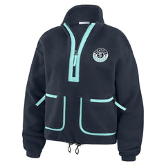 NHL Deep Sea Blue Seattle Kraken WEAR by Erin Andrews Women's Polar Fleece Half-Zip Jacket